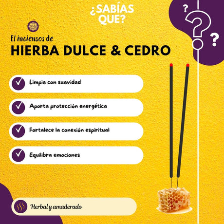 Incienso Natural Hierba Dulce + Cedro - Tribal Soul
