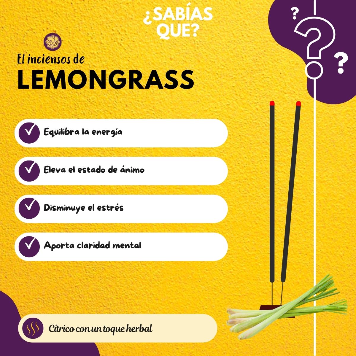Incienso Natural Palo Santo con Lemongrass- Namaste India
