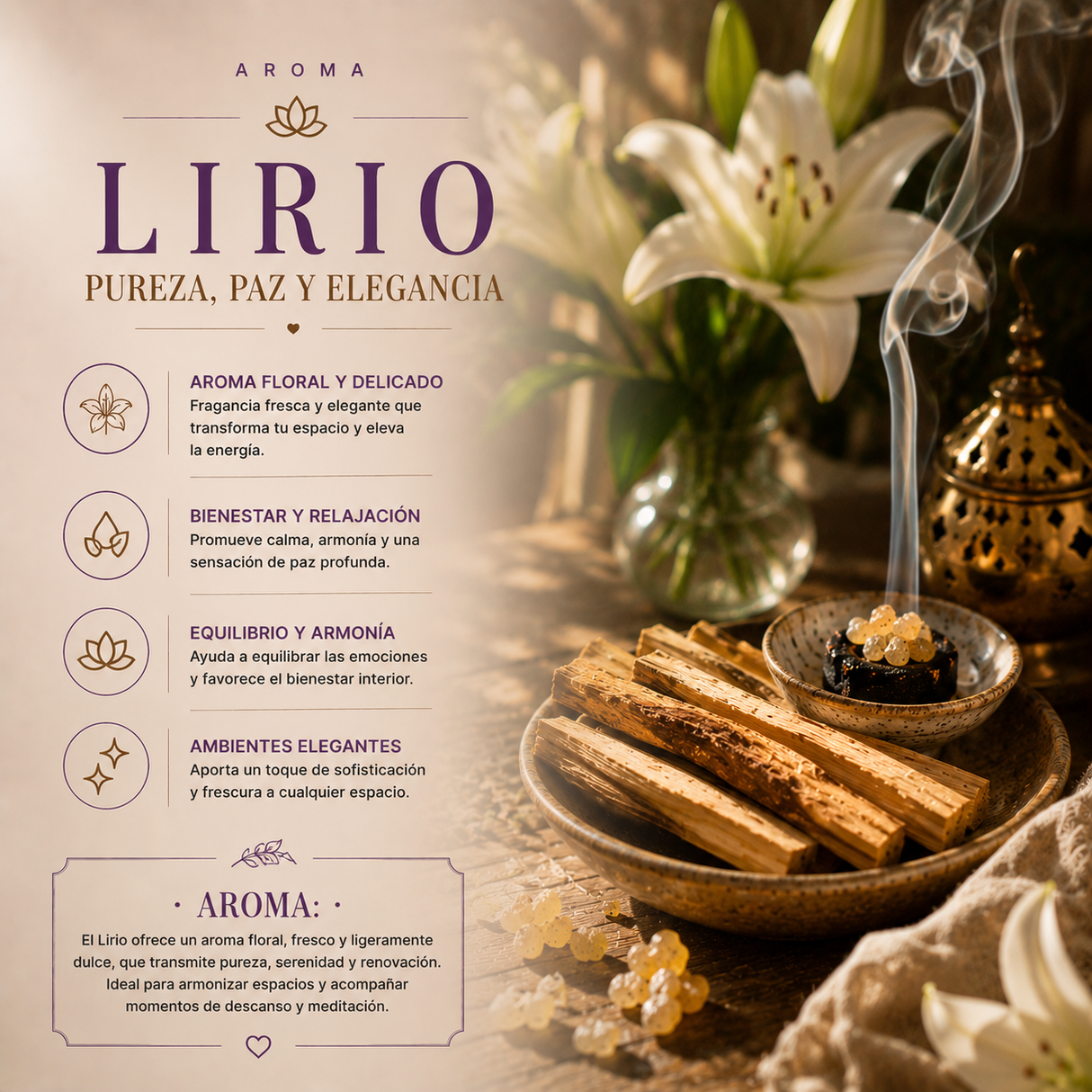 Vela Lirio Blanco 210gr
