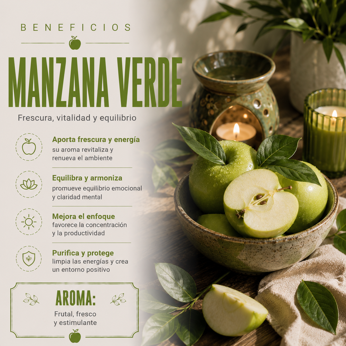 Incienso Smudge Manzana Verde