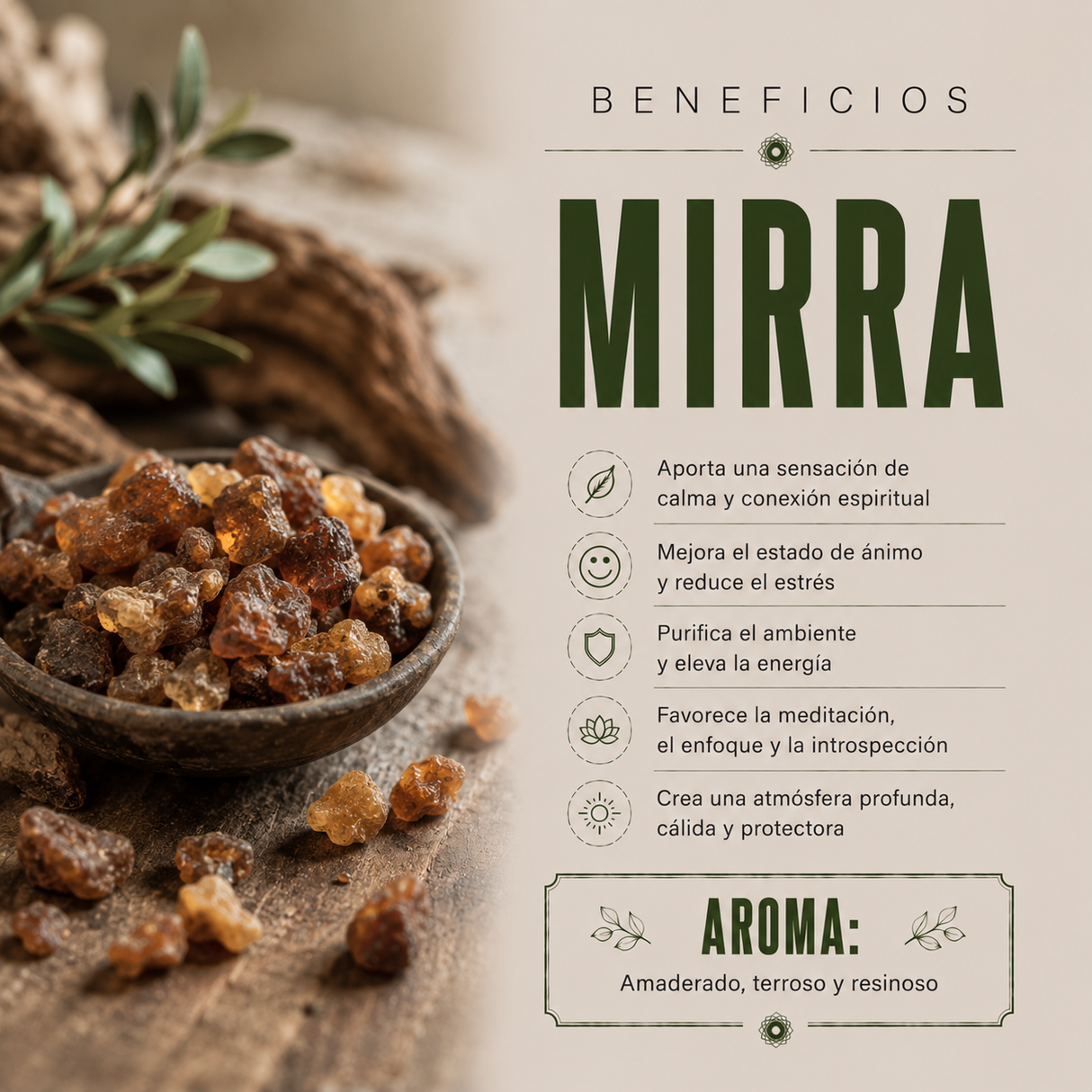 Incienso Mirra con Aventurina Verde