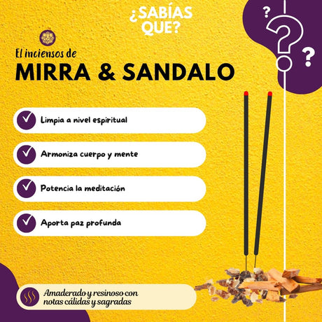 Incienso Natural Yatra Mirra y Sandalo - Parimal