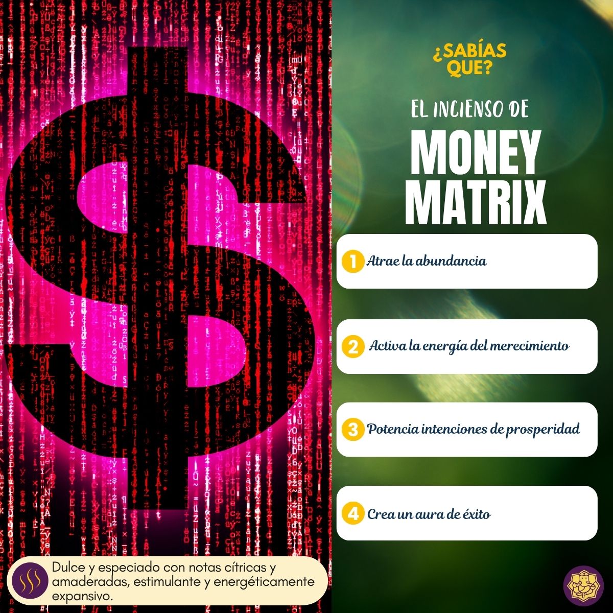 Incienso Natural Money Matrix - Satya