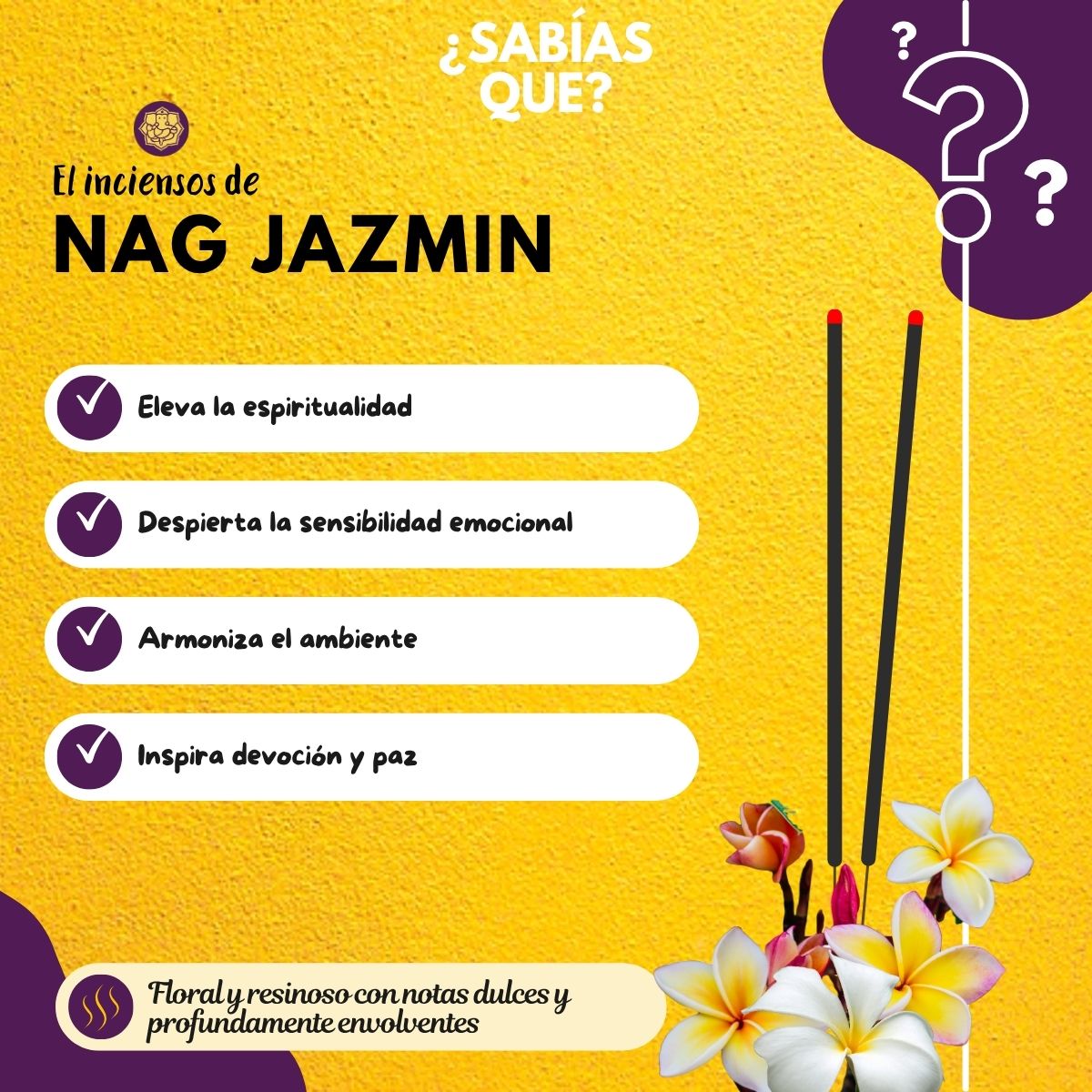 Incienso Natural Nag Champa Jasmin - Tulasi