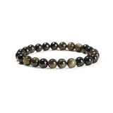 Pulsera Obsidiana Dorada 8mm
