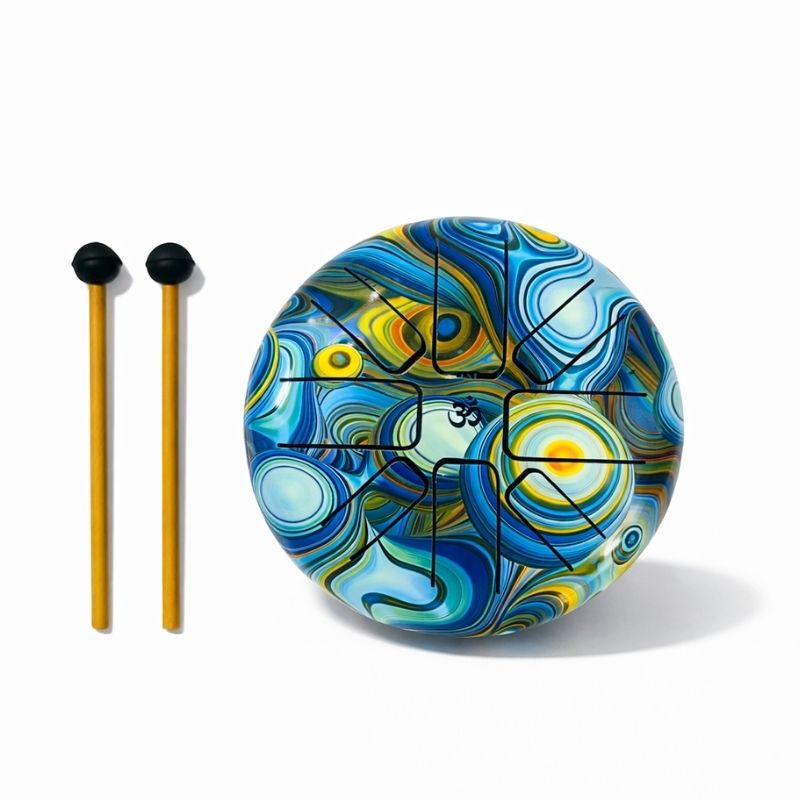 Hand Drum Tambor - Happy Aura Azul Mediano