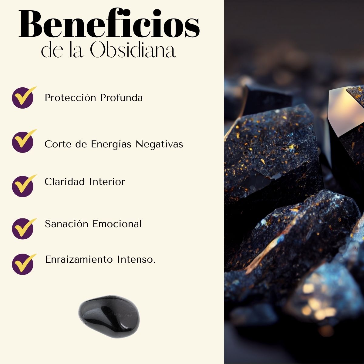 Pulsera Obsidiana 6mm