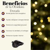 Pulsera Obsidiana Dorada 8mm