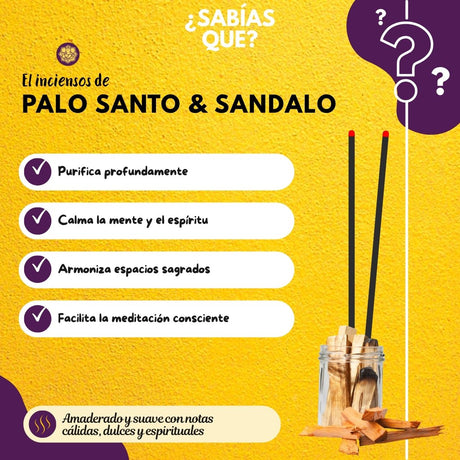Incienso Natural Palo Santo y Sandalwood - Tulasi