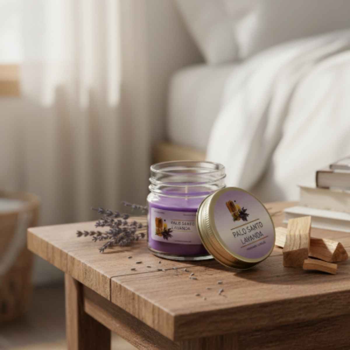 Vela en Vaso Palo Santo y Lavanda