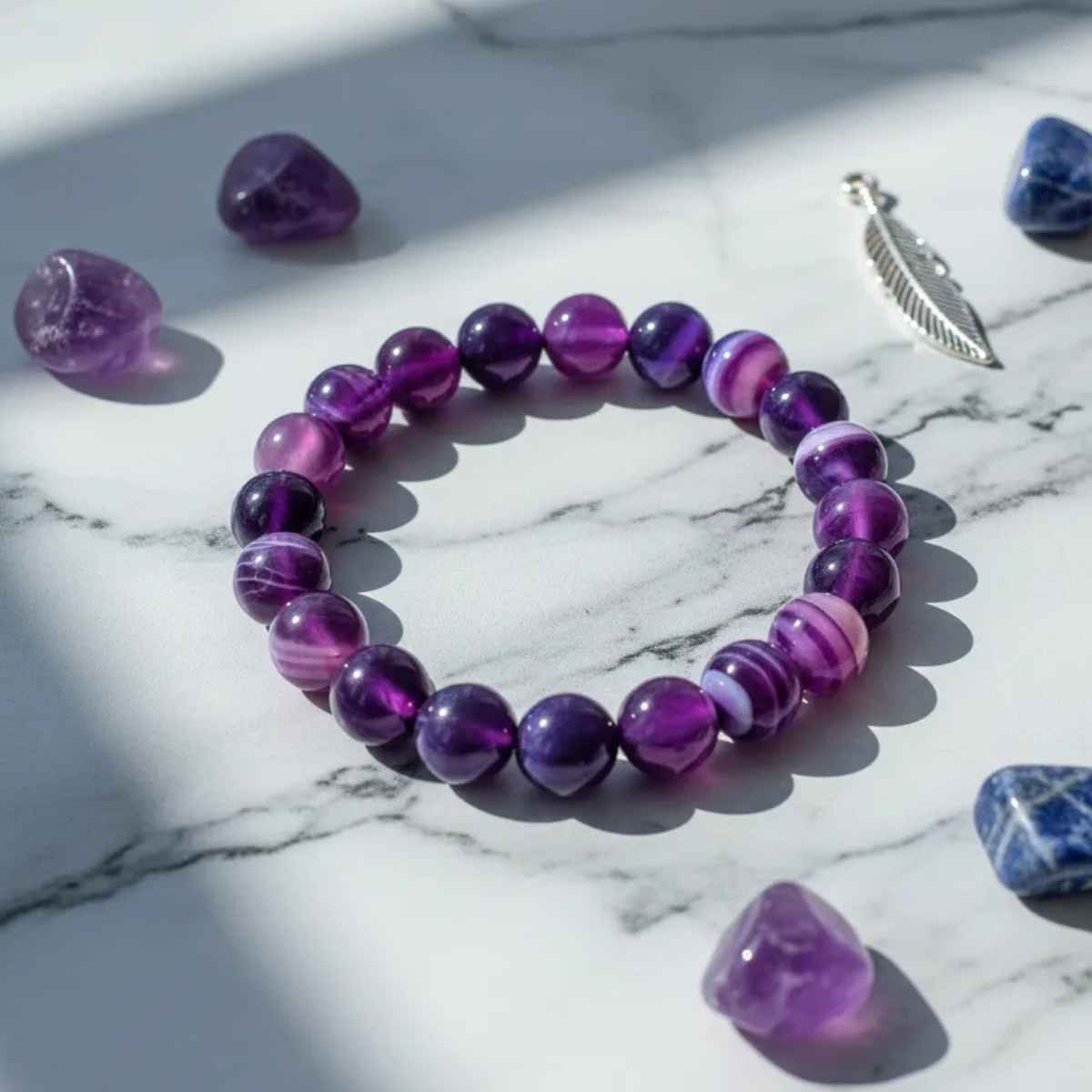 Pulsera Agata Morada 8mm
