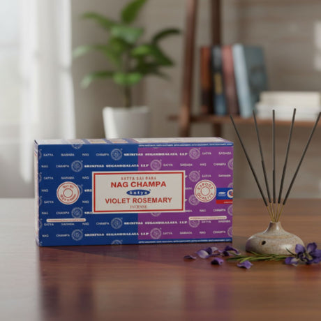 Incienso dúo Nag Champa y Violet Rosemary