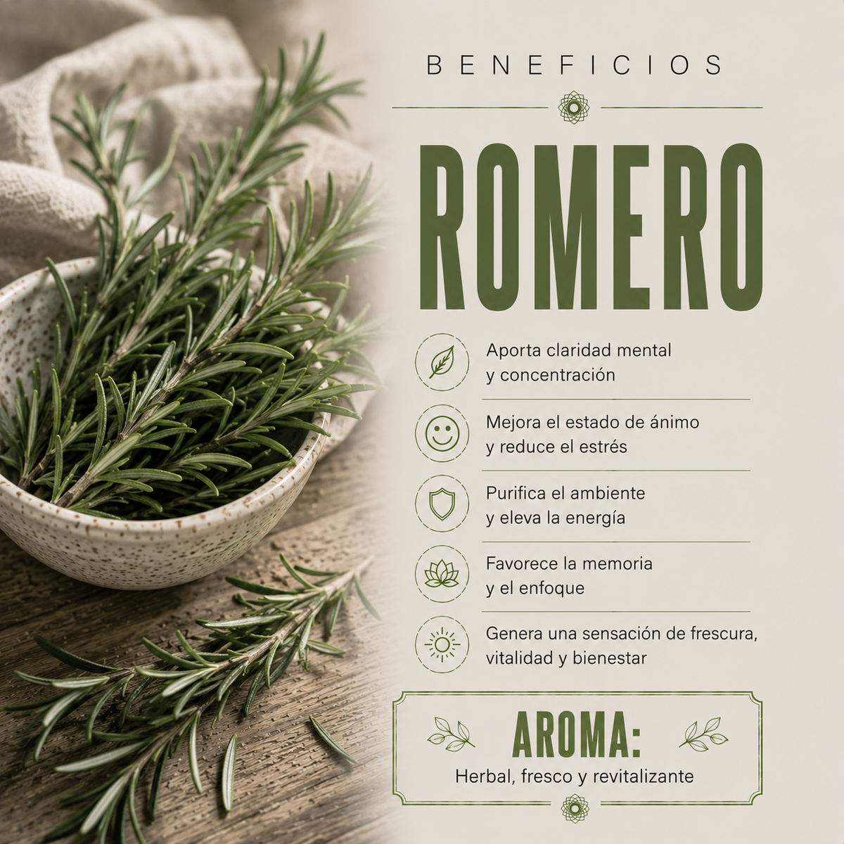 Incienso Aromaterapia Romero