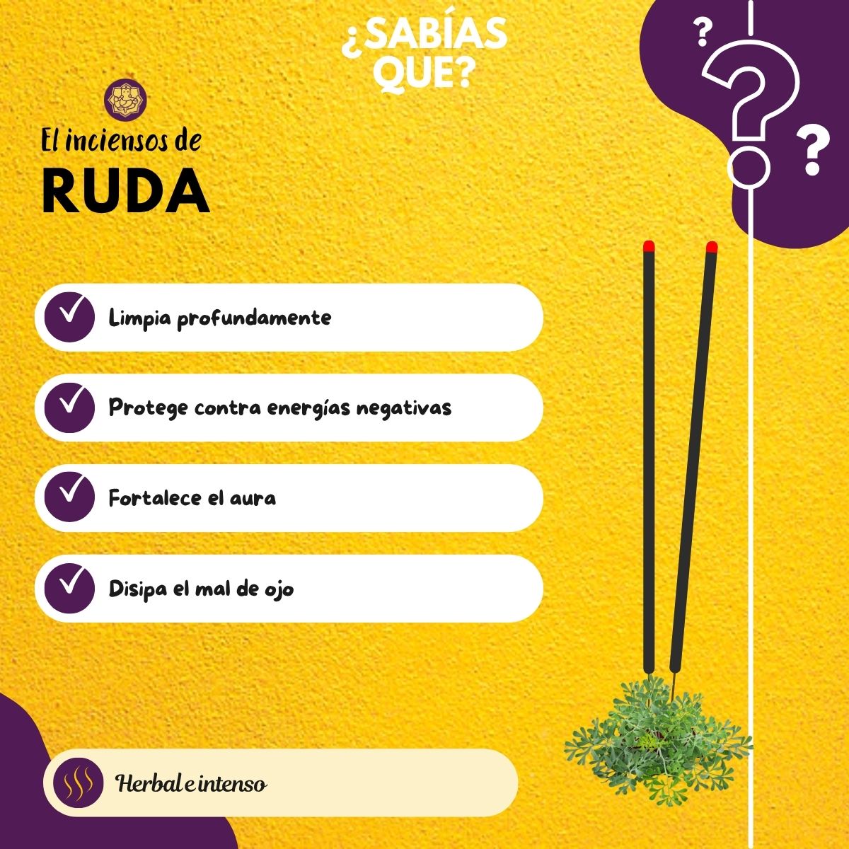 Incienso Natural Ruda - Goloka