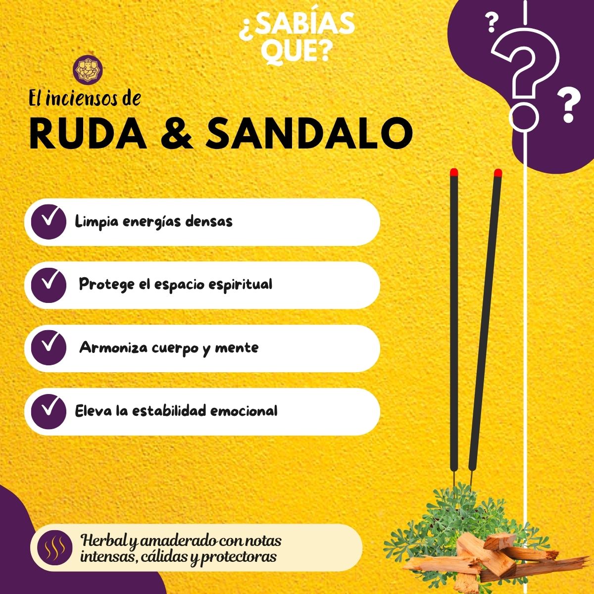 Incienso Jardin Heritage Sandalo con Ruda - Namaste India
