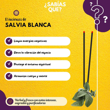Incienso en Cono Salvia Blanca - Satya
