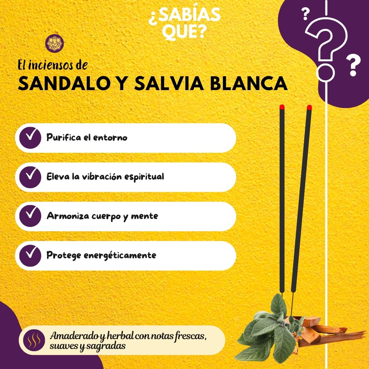 Incienso Jardin Heritage Sandalo con Salvia Blanca - Namaste India