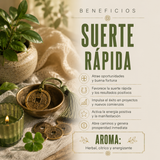 Vela Nag Champa con Jade Verde - Suerte Rápida