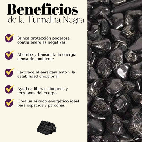 Pulsera Turmalina Negra 8mm