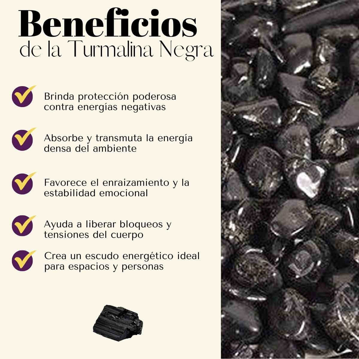 Pulsera Turmalina Negra 6mm