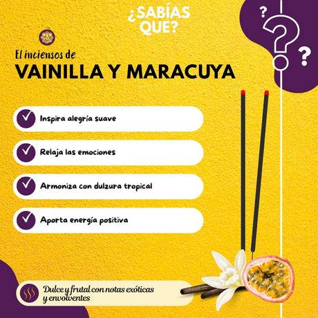 Incienso Natural Vainilla y Maracuya - Goloka