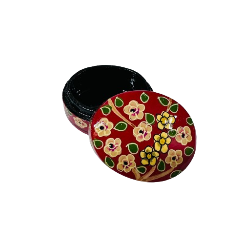 Cajita de Sueños Oval Mini Flores Rojo