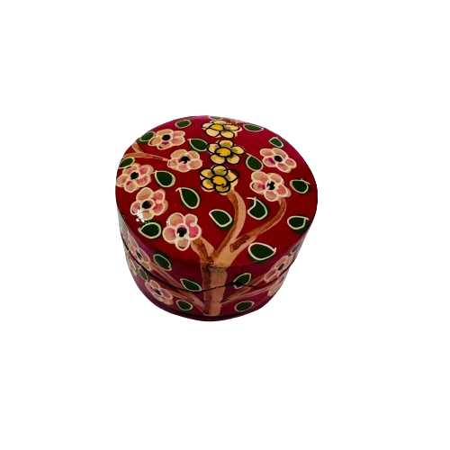 Cajita de Sueños Redonda Mini Flores Rojo