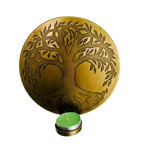 Porta Vela de Pared Árbol de la Vida Gold Pequeño