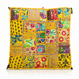 Cojin Patchwork Amarillo Cuadrado Grande