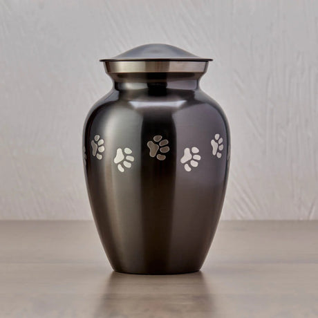 Anfora de Bronce con Huellitas Gris Grande