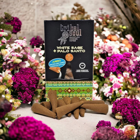 Incienso Cascada Salvia Blanca + Palo Santo 10Conos