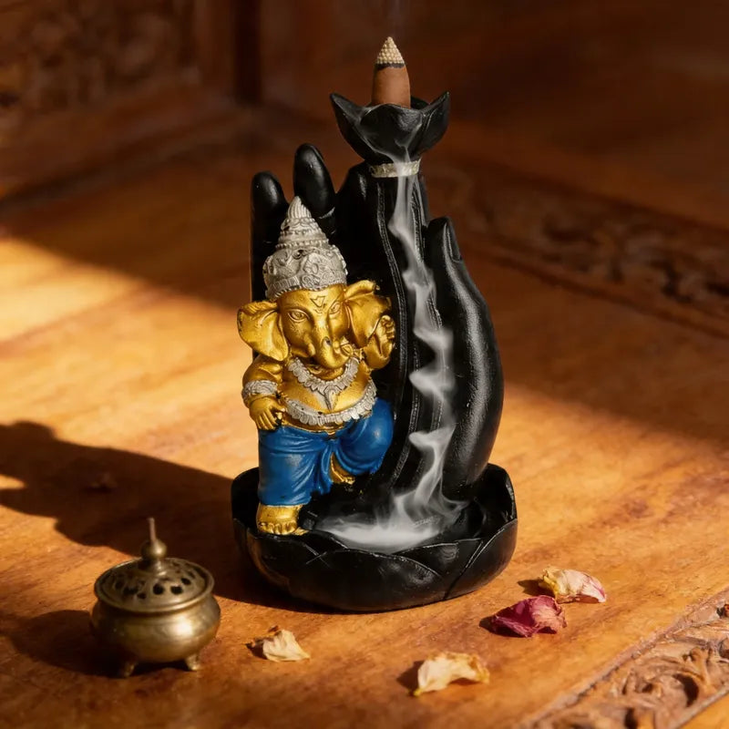Porta Incienso Cascada Ganesh en la Mano