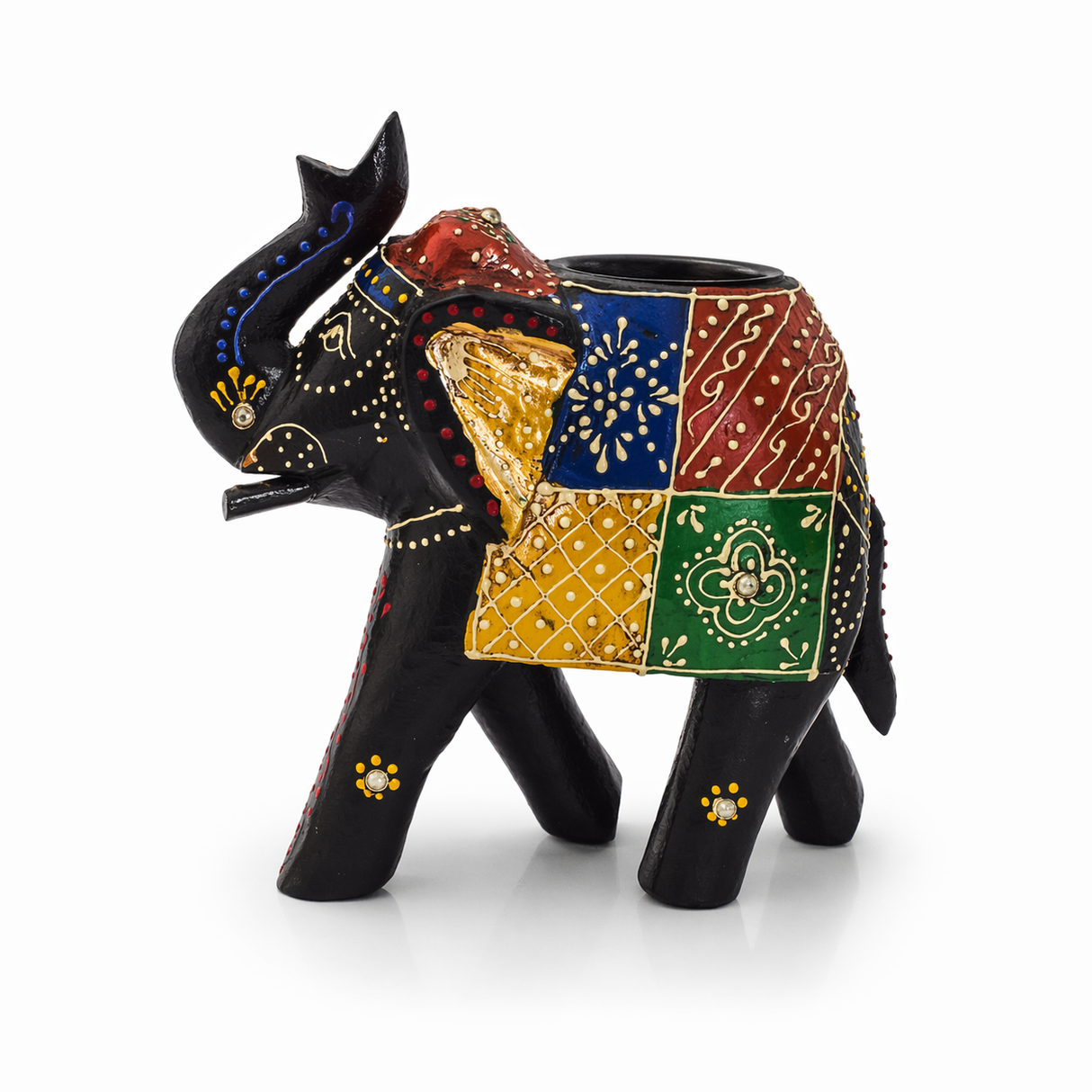 Porta Vela de Madera Black Elephant