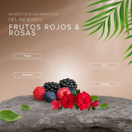 Sahumerio Organico Frutos Rojos Rosa Real  - Aromanza