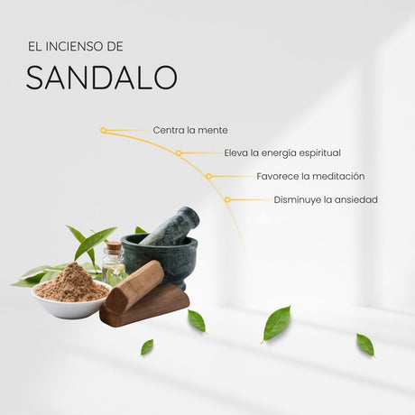 Incienso Natural Sandalwood con Piedra Ágata Negra - Song of India