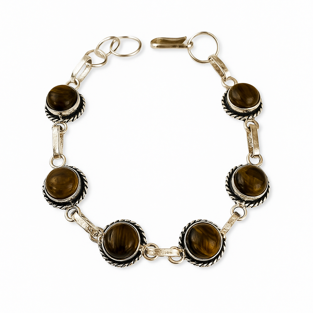Pulsera Plateada Royal Ojo de Tigre