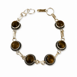 Pulsera Plateada Royal Ojo de Tigre