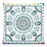 Cojin Boho Verde Cuadrado Mediano
