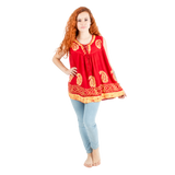 Blusa Dayita Roja con Amarillo