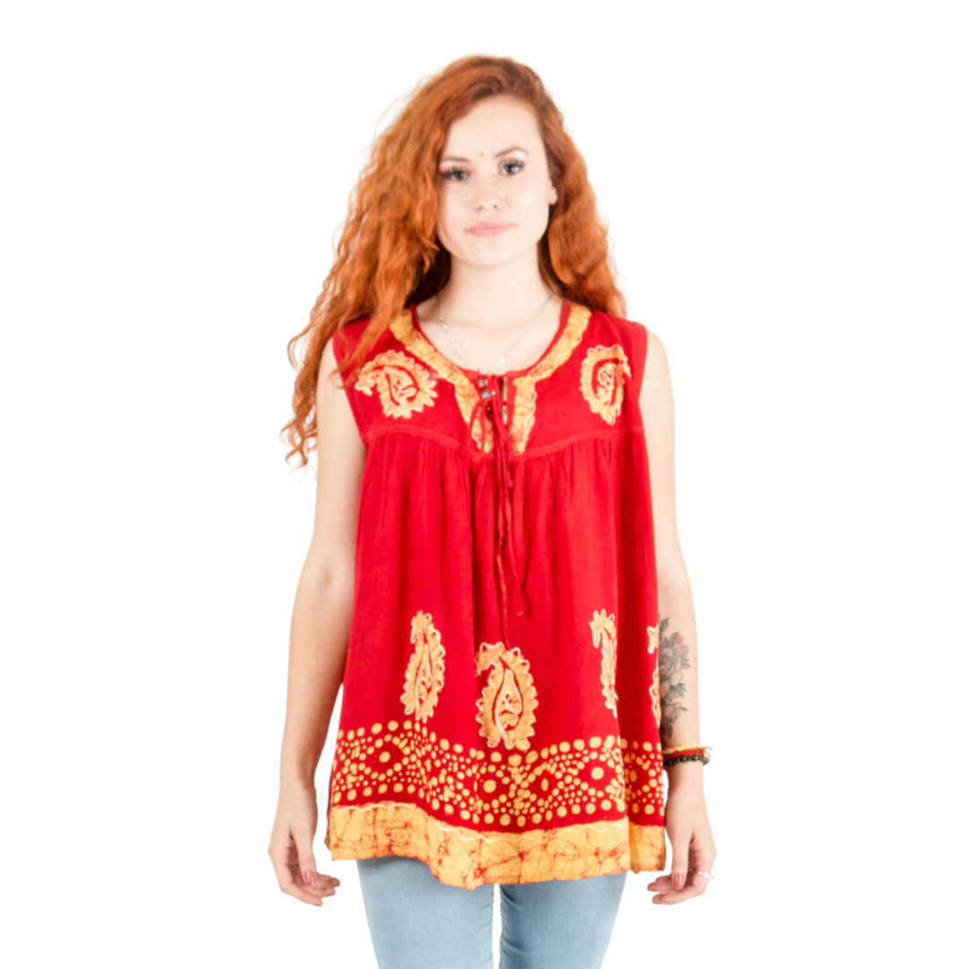 Blusa Dayita Roja con Amarillo