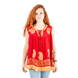 Blusa Dayita Roja con Amarillo