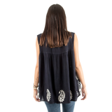 Blusa Dayita Negra con Blanco