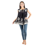 Blusa Dayita Negra con Blanco