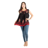 Blusa Dayita Negro con Rojo