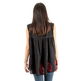 Blusa Dayita Negro con Rojo