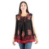 Blusa Dayita Negro con Rojo