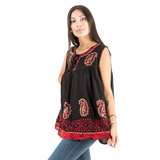 Blusa Dayita Negro con Rojo