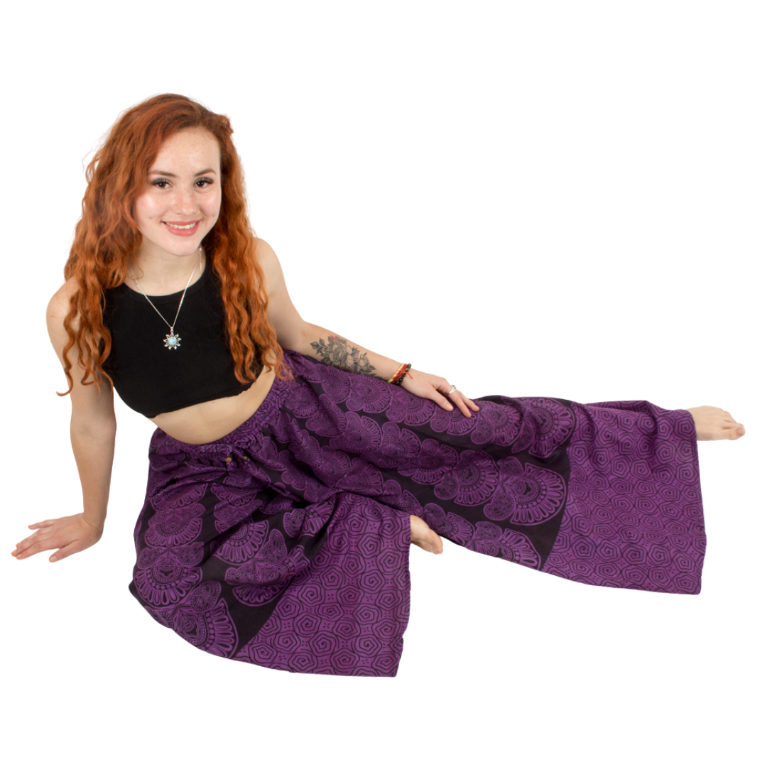 Pantalon Palazzo Morado Estampado Completo