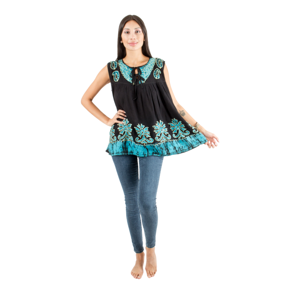 Blusa Darpita Negro con Azul