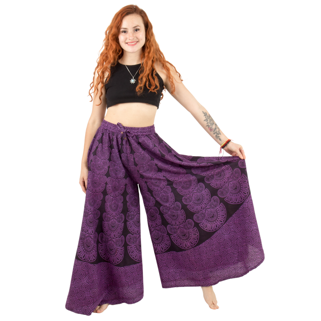 Pantalon Palazzo Morado Estampado Completo